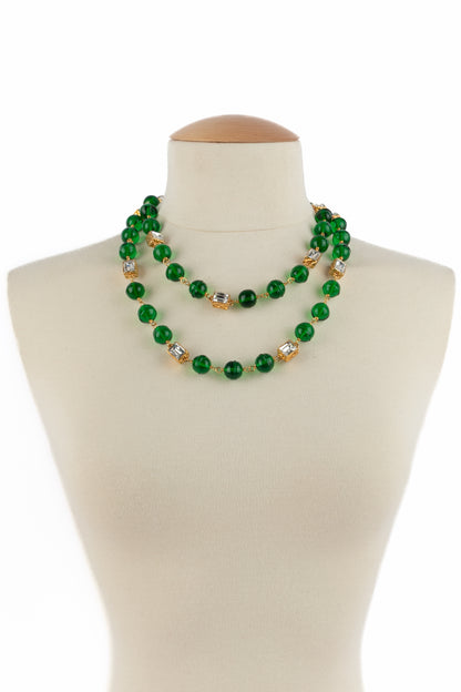 Collier de perles vertes Chanel 