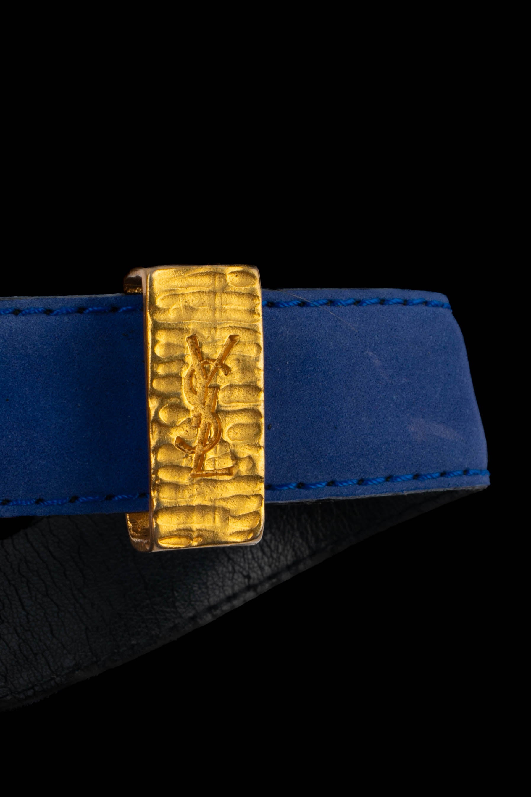 Ceinture en cuir bleu Yves Saint Laurent