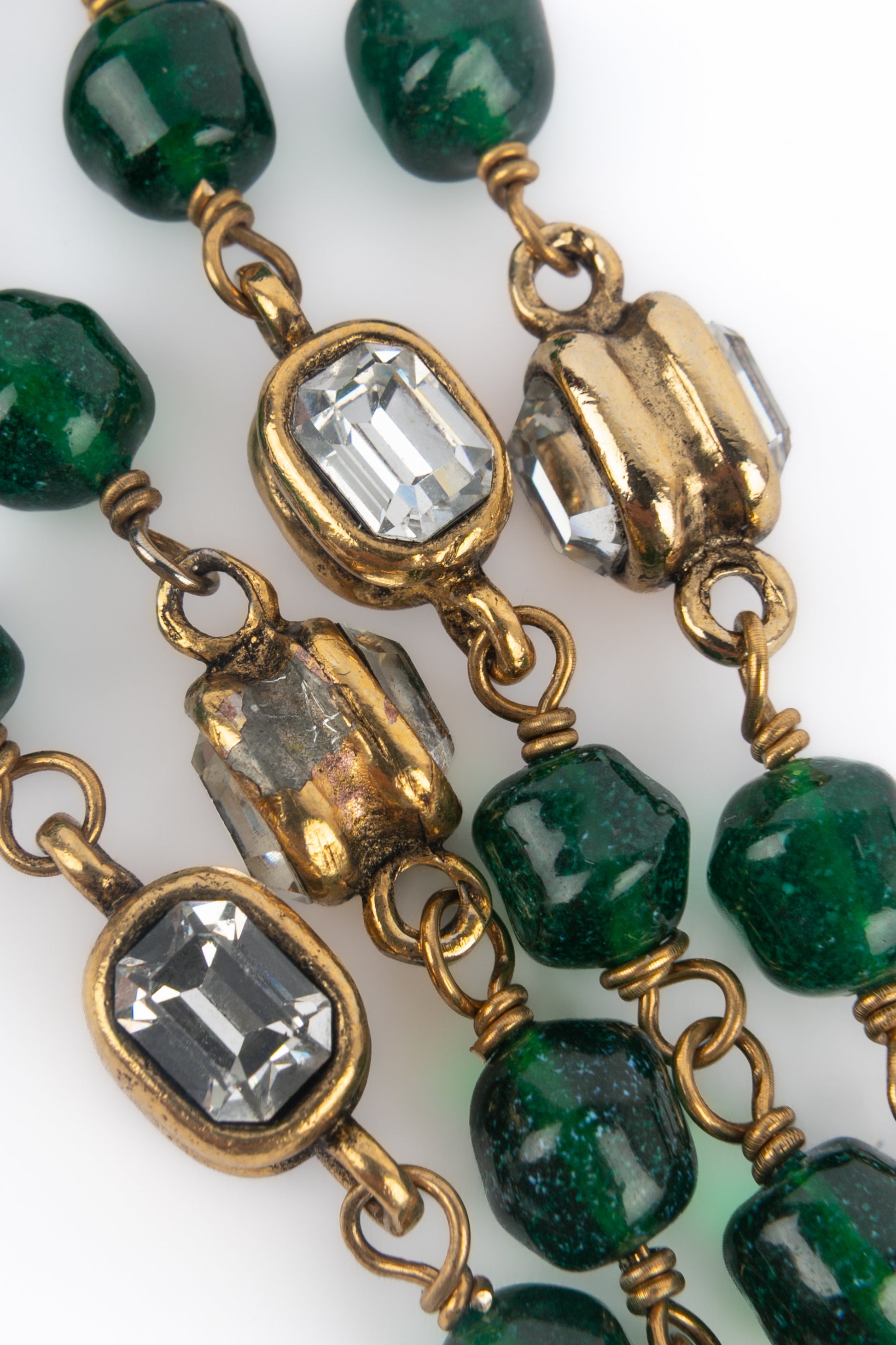 Collier de perles vertes Chanel 1984
