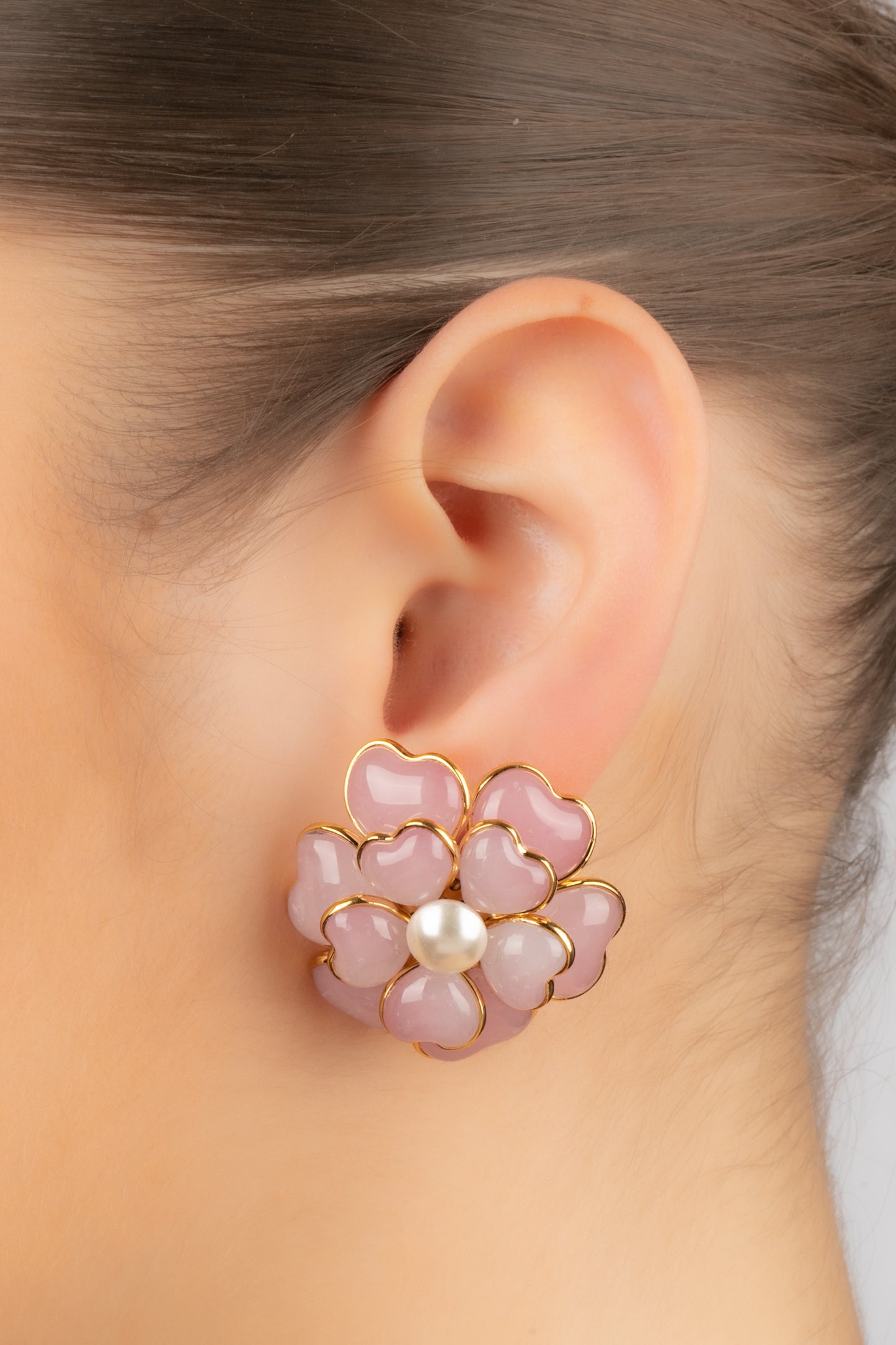 Boucles d'oreilles roses Augustine