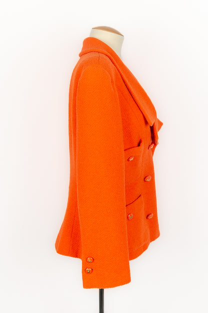 Veste orange Chanel 1990's