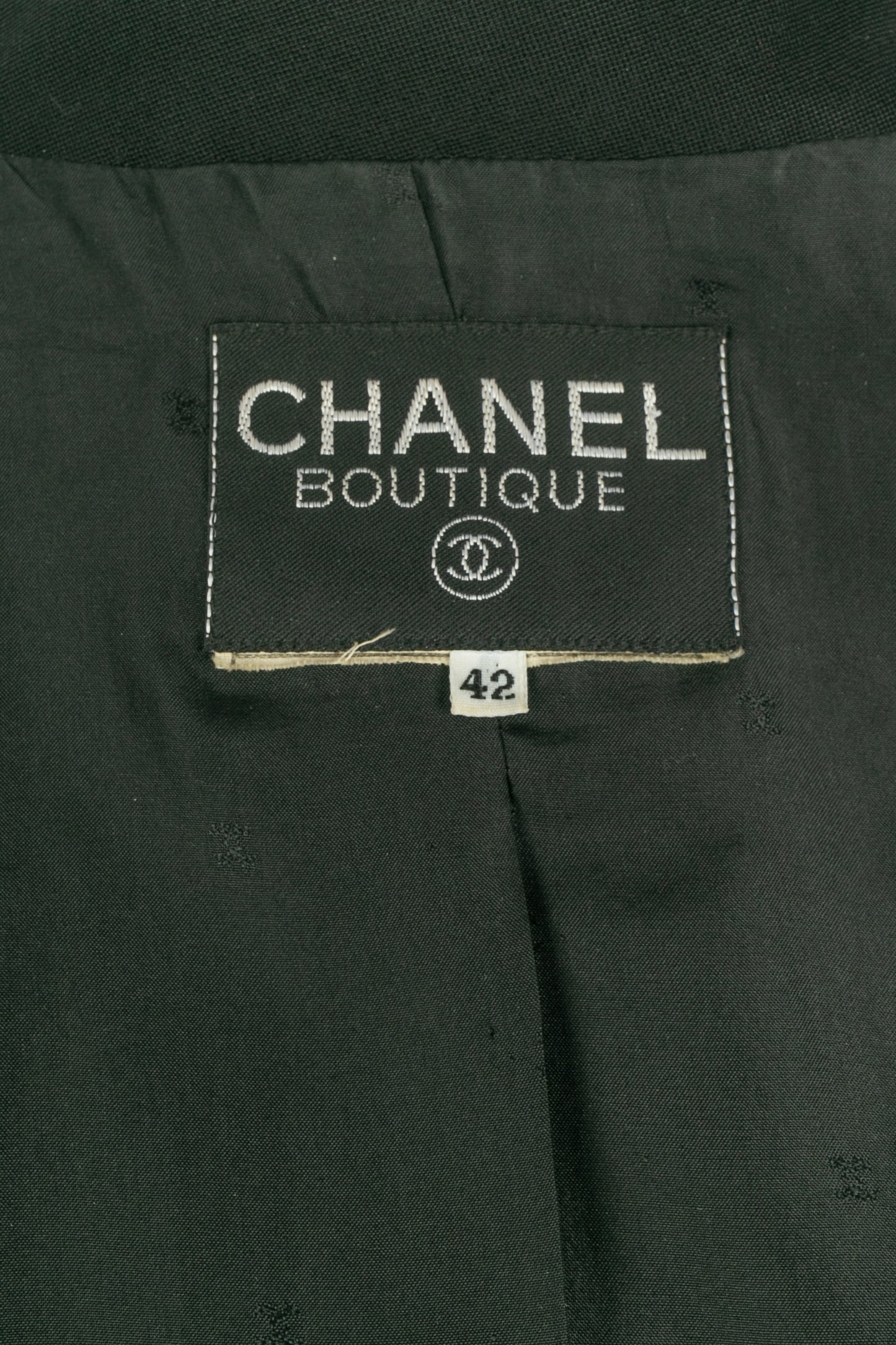 Veste noire Chanel 1990's