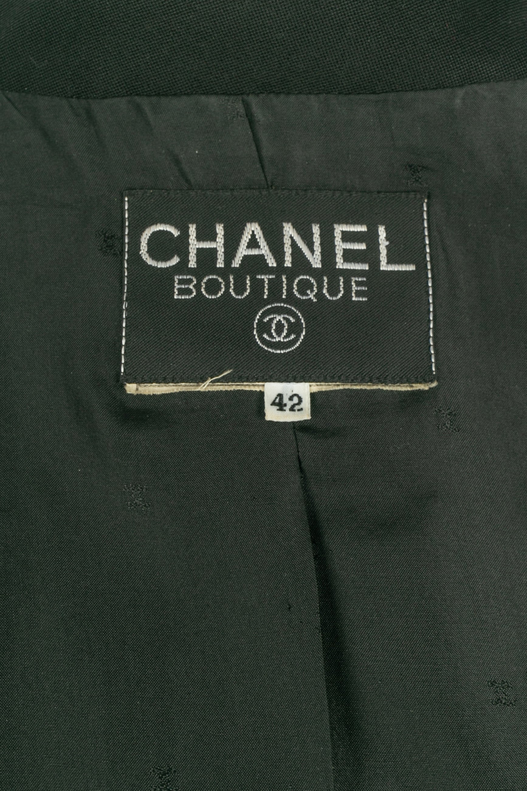 Veste noire Chanel 1990's