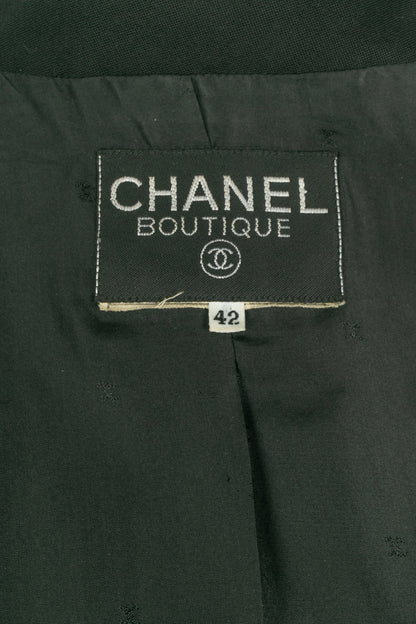 Veste noire Chanel 1990's