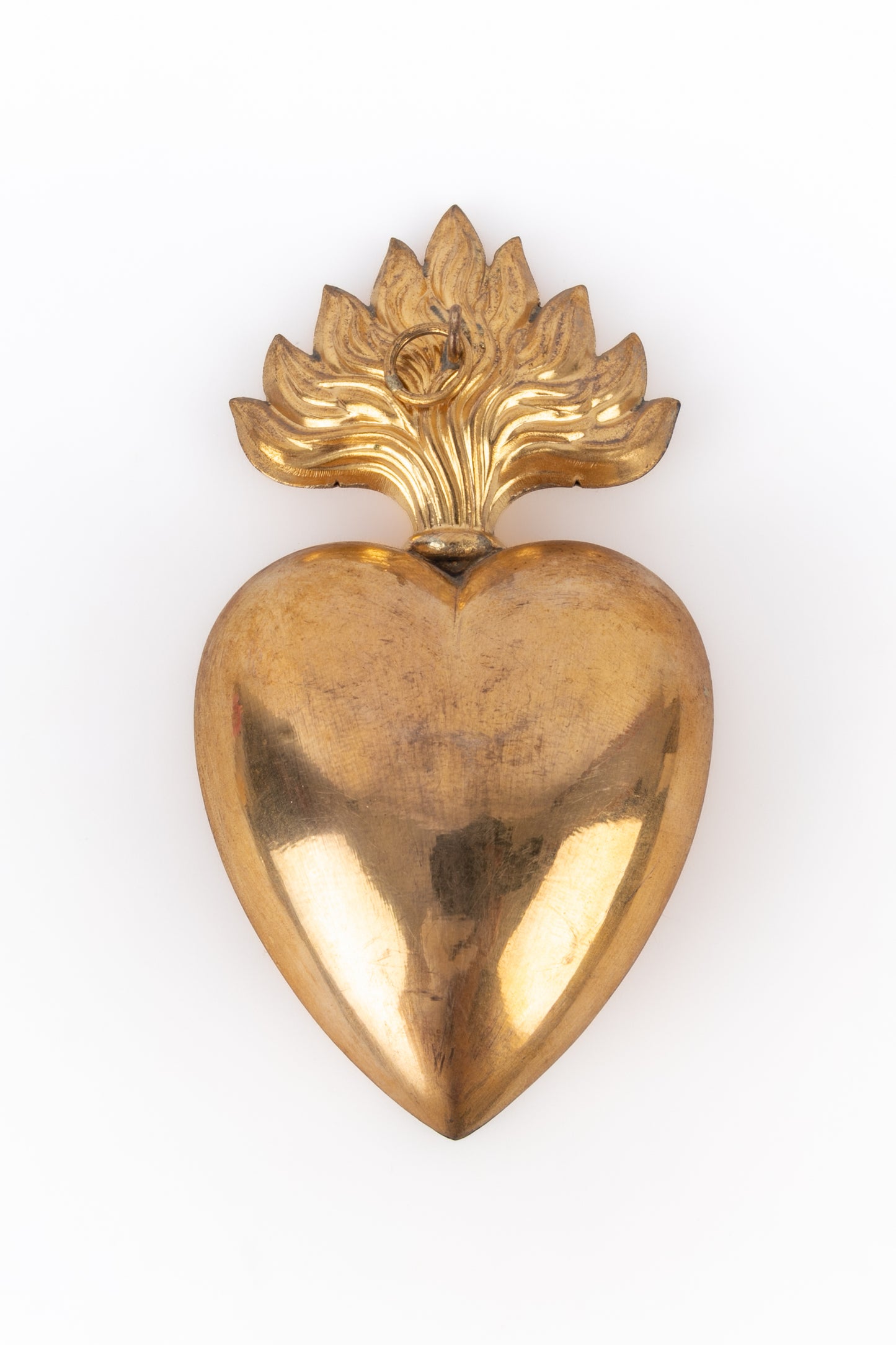 Ex-voto coeur en métal doré 