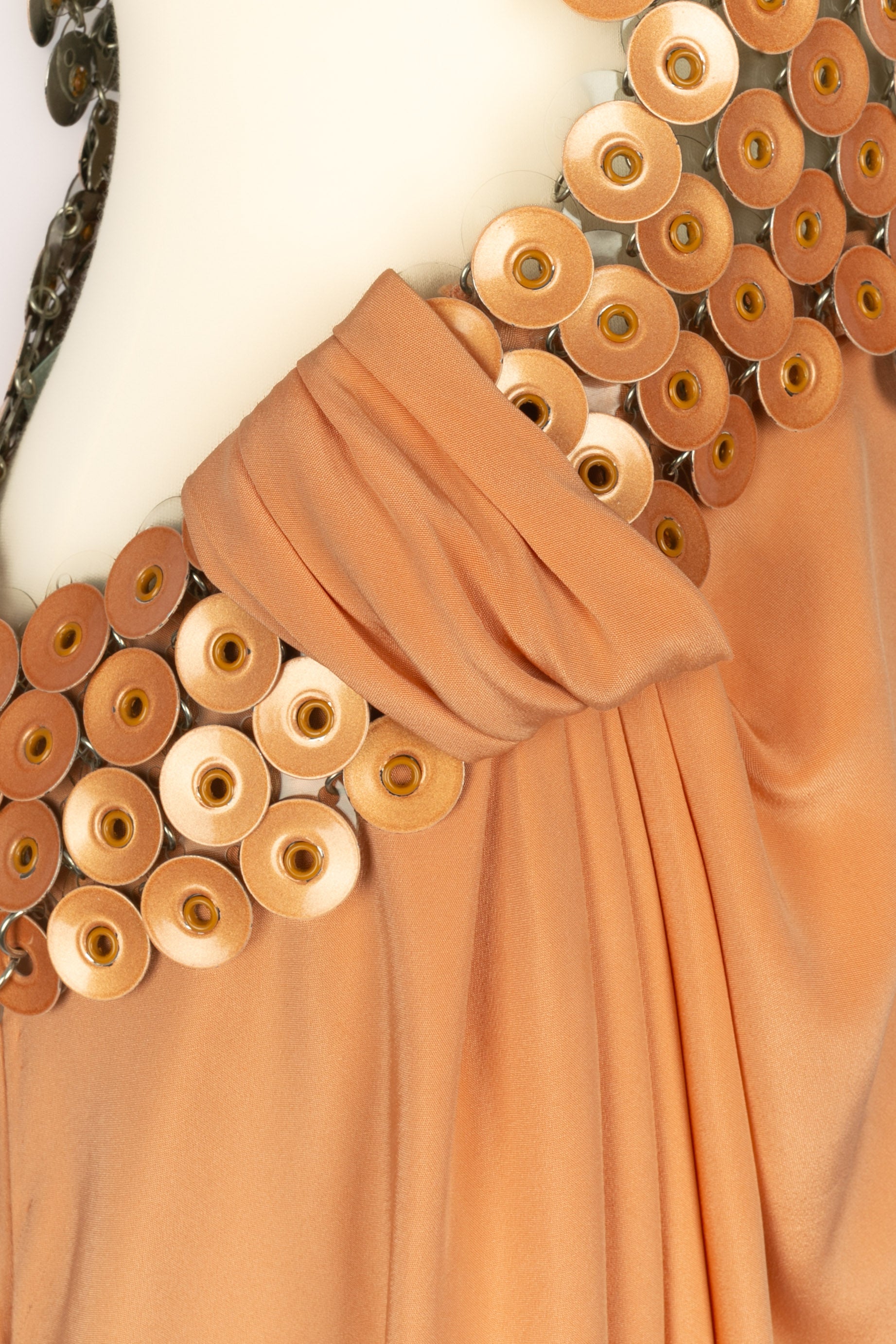 rabanne orange dress Rabanne Belted Mini Dress