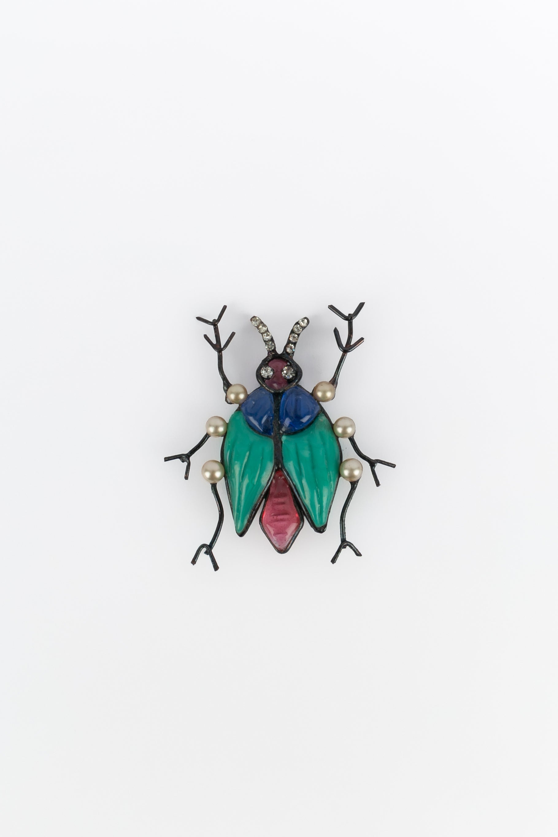 Broche insecte en pâte de verre Loulou de la Falaise