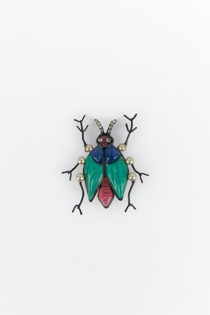 Broche insecte en pâte de verre Loulou de la Falaise