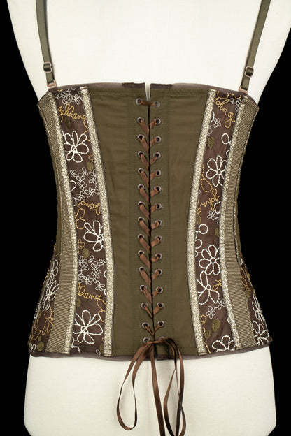 Haut bustier vert John Galliano 