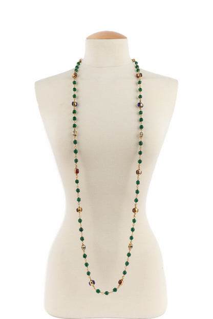 Collier de perles vertes Chanel 1984