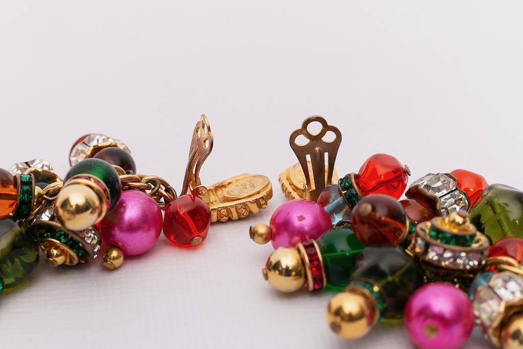 Boucles d'oreilles multicolores Dior