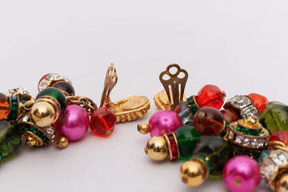 Boucles d'oreilles multicolores Dior