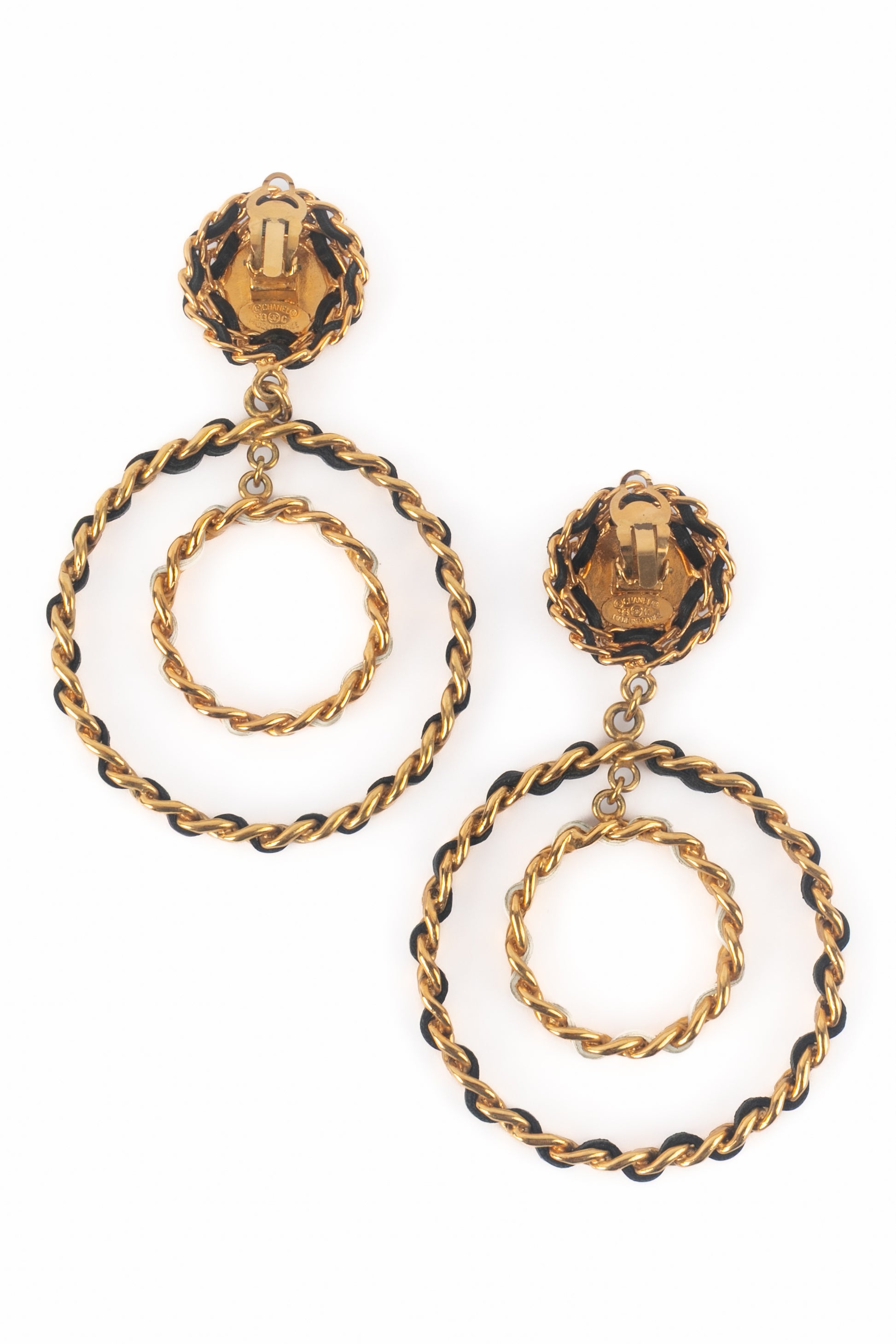 Boucles d'oreilles créoles Chanel 1993