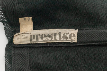 Porte jarretelle en satin noir