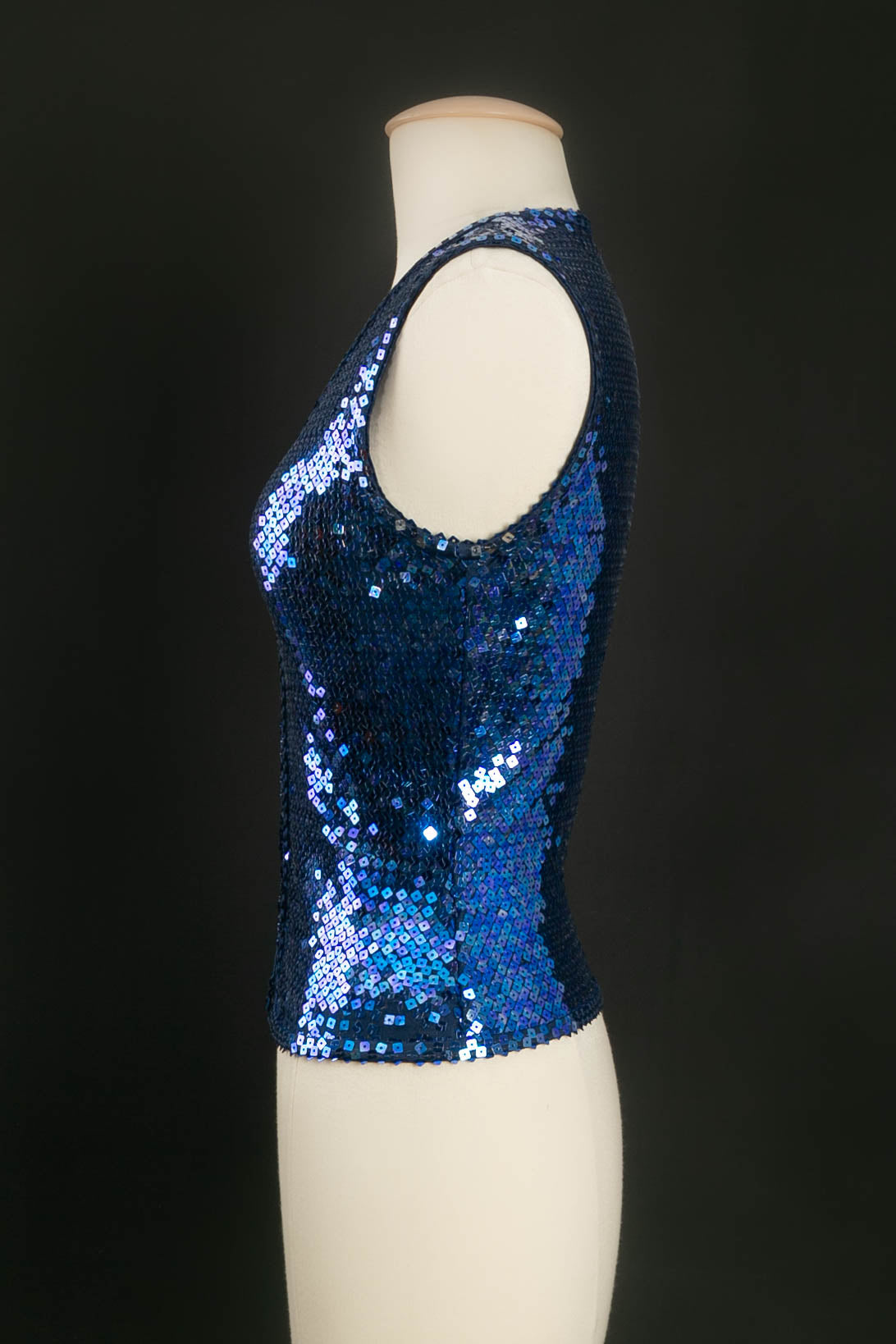 Gilet bleu à sequins Chantal Thomass