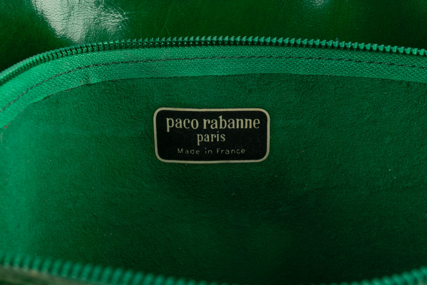 Sac en cuir vert Paco Rabanne