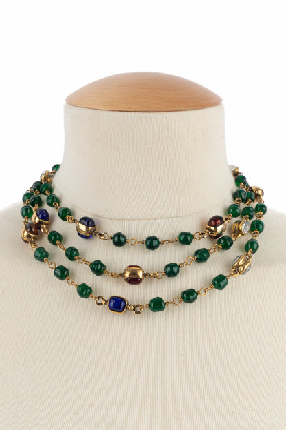 Collier de perles vertes Chanel 1984