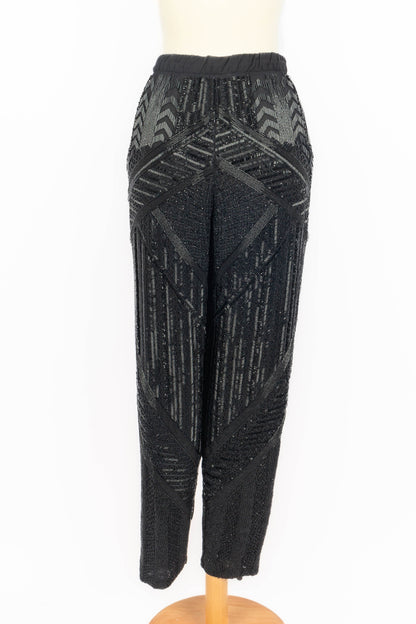 Pantalon à paillettes noire Pucci