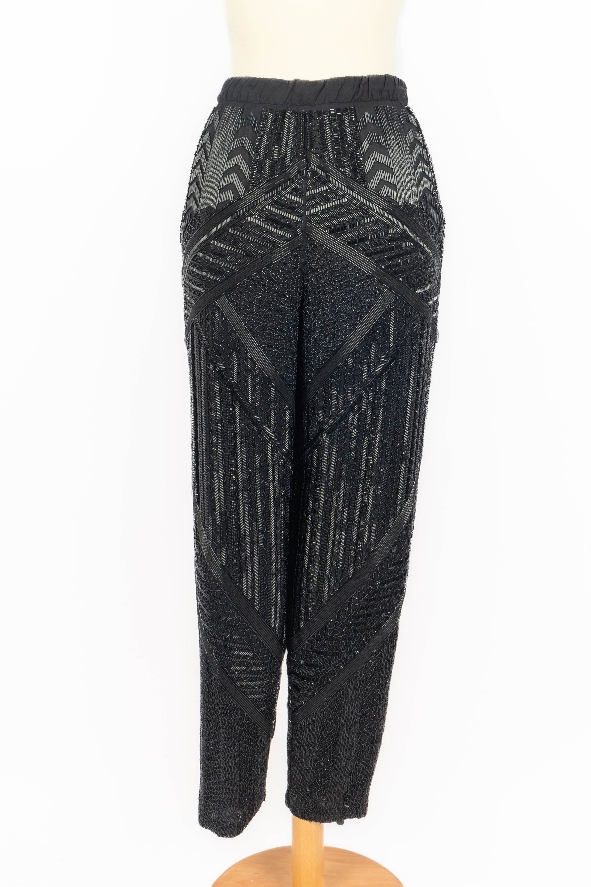 Pantalon à paillettes noires Pucci