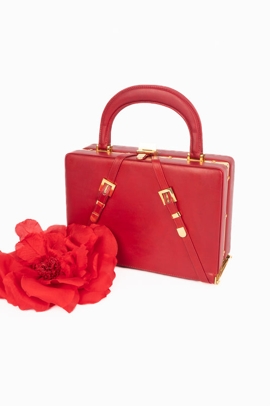 Sac vintage en curi rouge
