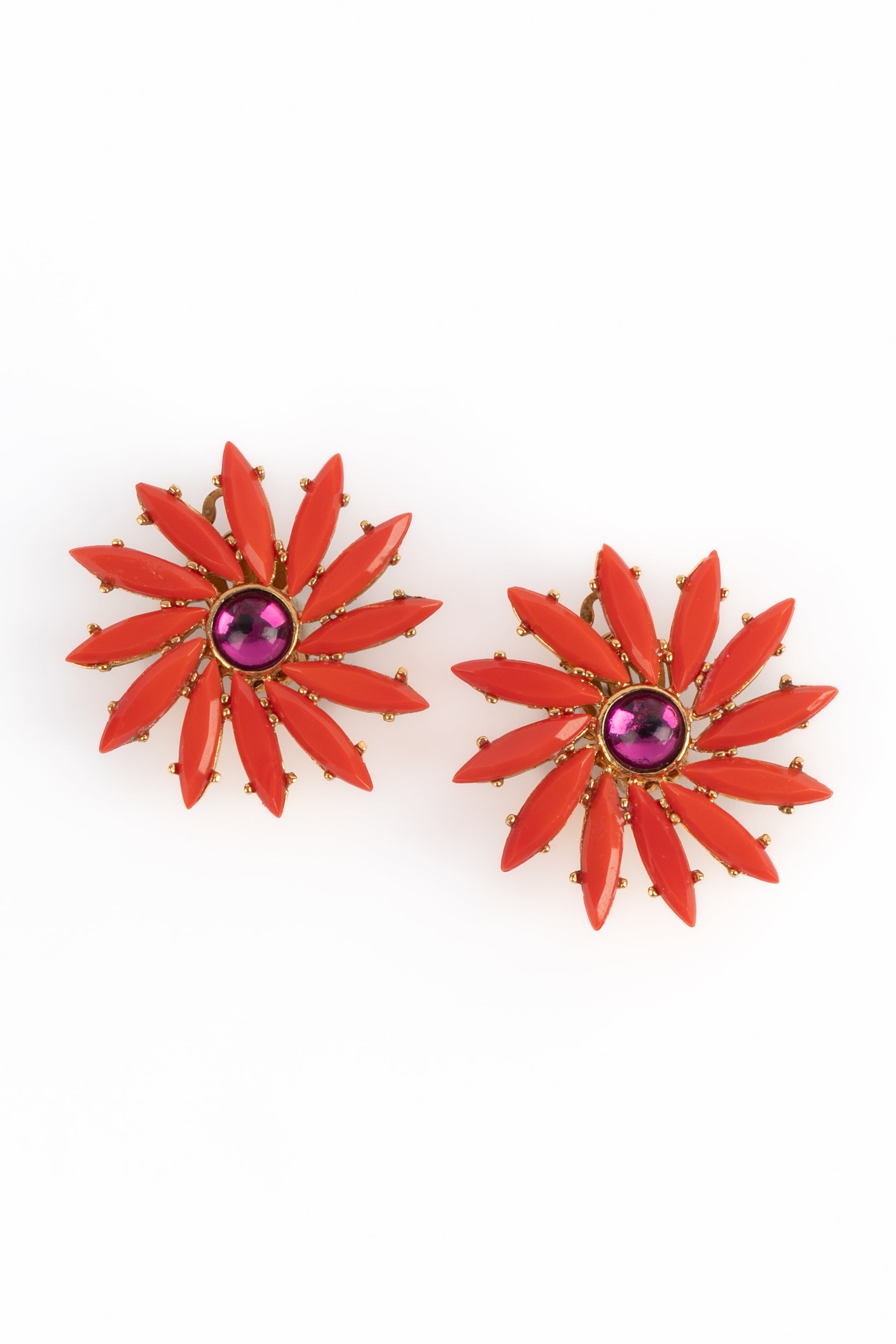 Boucles d'oreilles oranges Yves Saint Laurent 