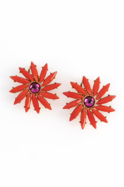 Boucles d'oreilles oranges Yves Saint Laurent 