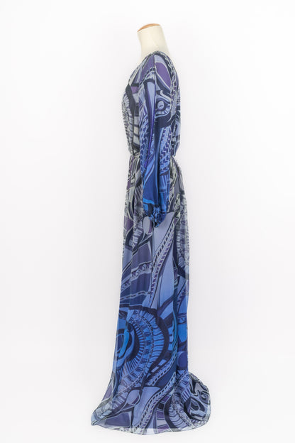 Robe en soie bleue Emilio Pucci