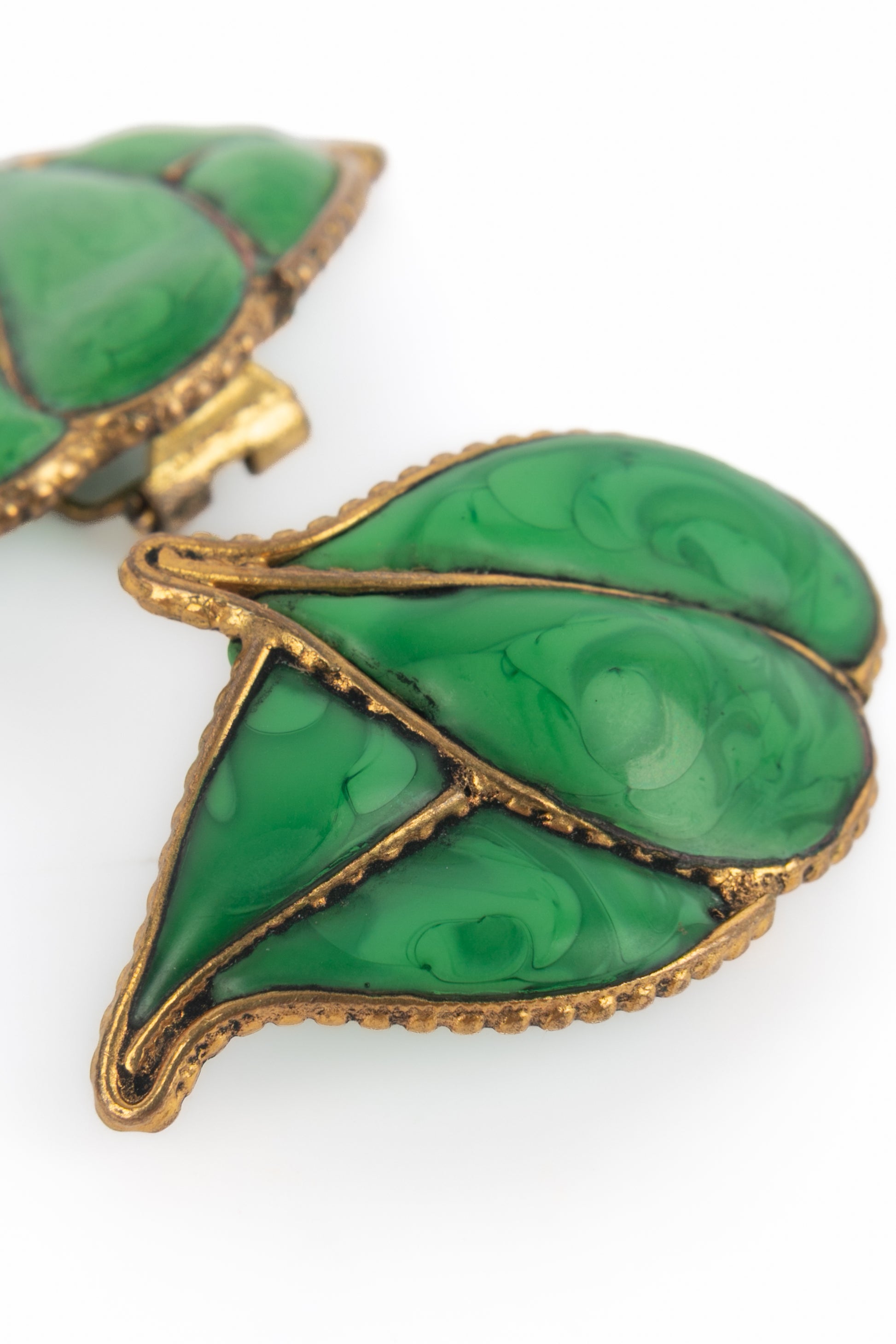 Boucles d'oreilles feuilles Gripoix