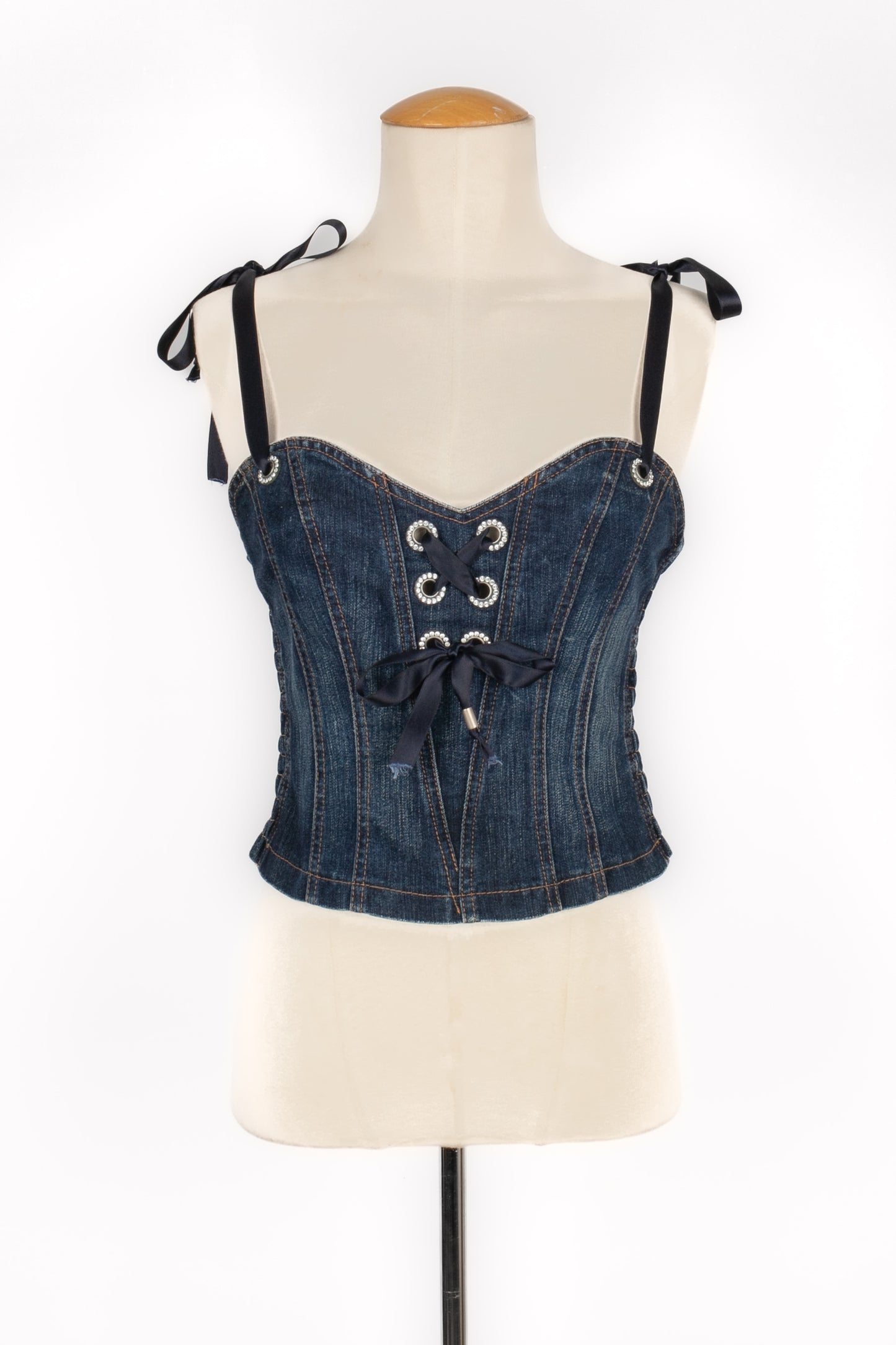 Haut bustier en jean