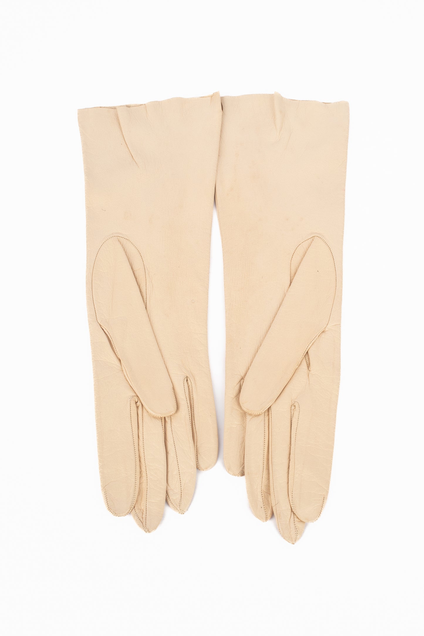 Gants vintage en cuir beige
