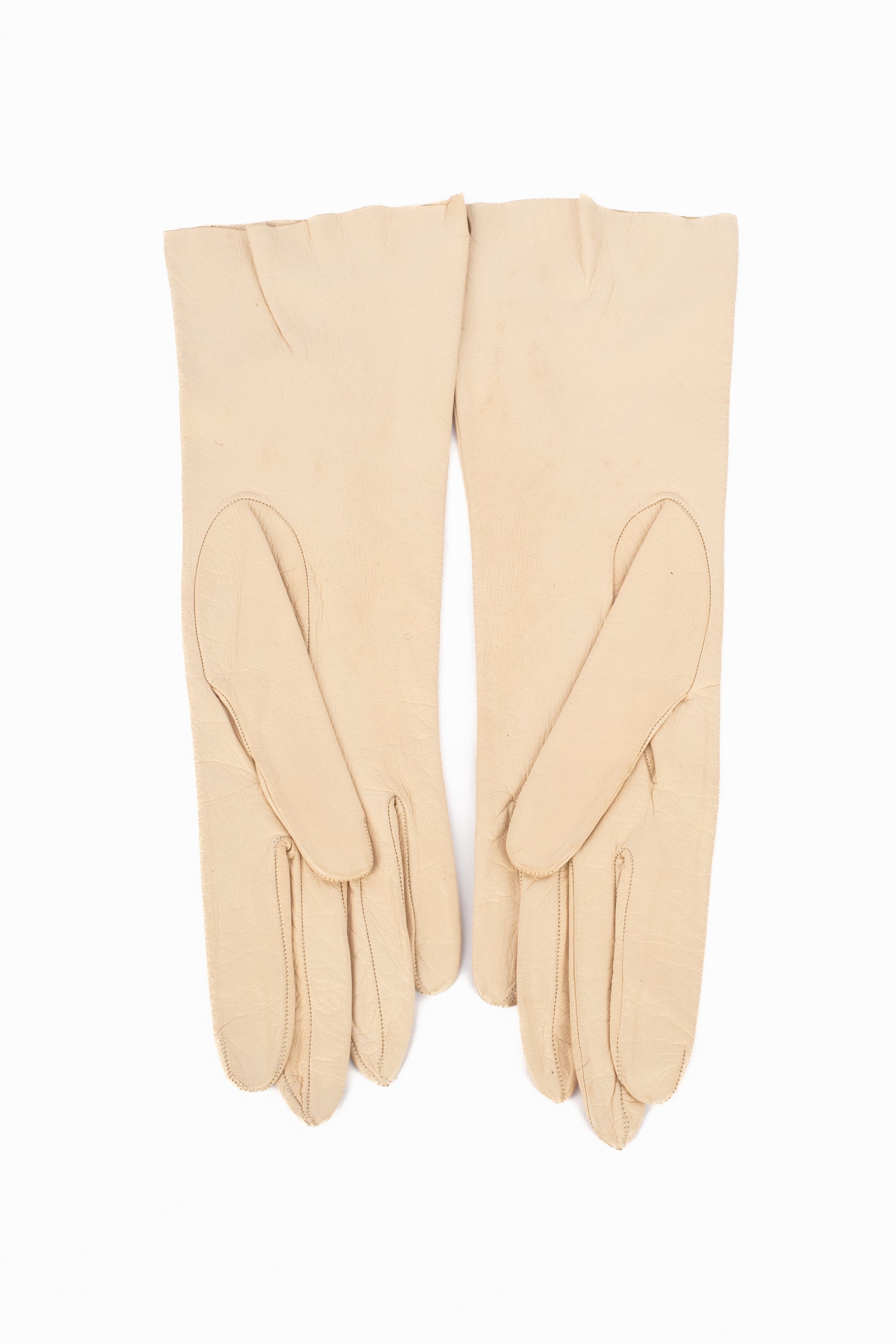 Gants vintage en cuir beige