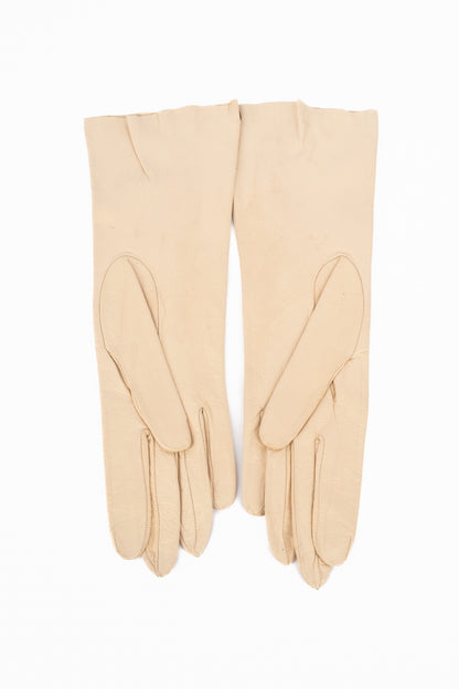 Gants vintage en cuir beige