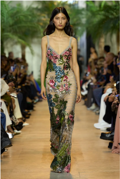 Robe brodée Elie Saab Printemps 2025