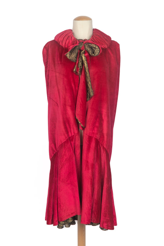 Manteau cape en velours 1920's