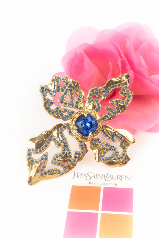 Broche bleue Yves Saint Laurent