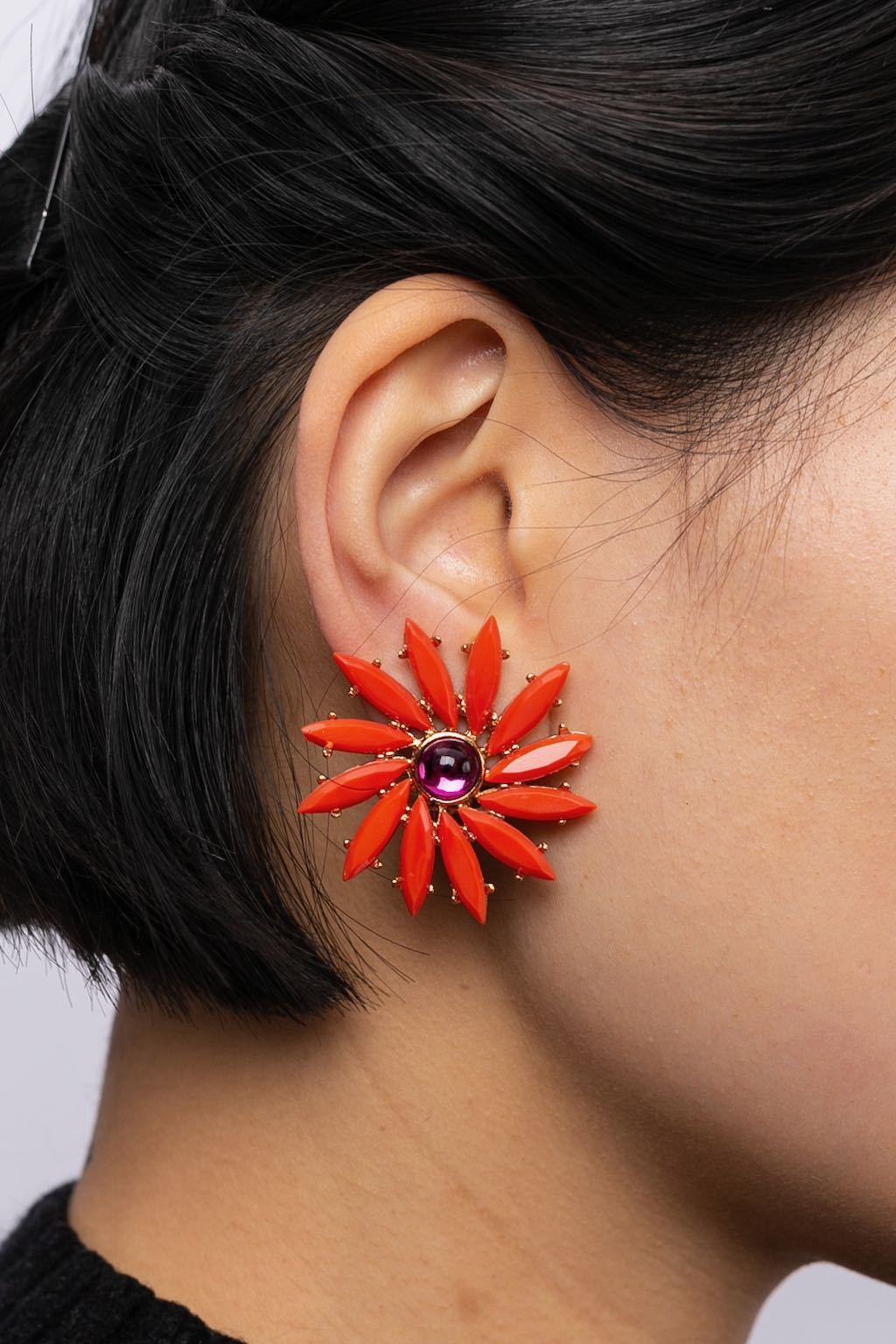 Boucles d'oreilles oranges Yves Saint Laurent