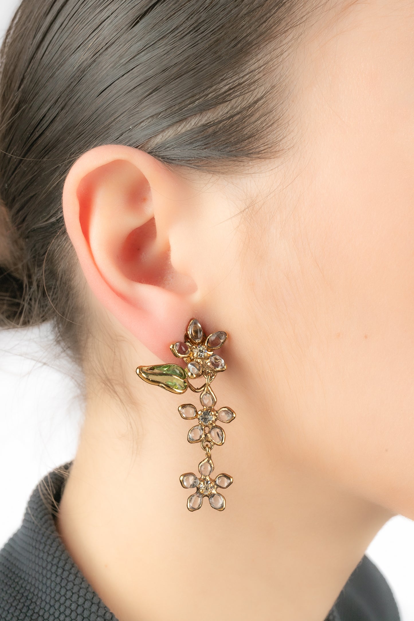 Boucles d'oreilles Gripoix ancien