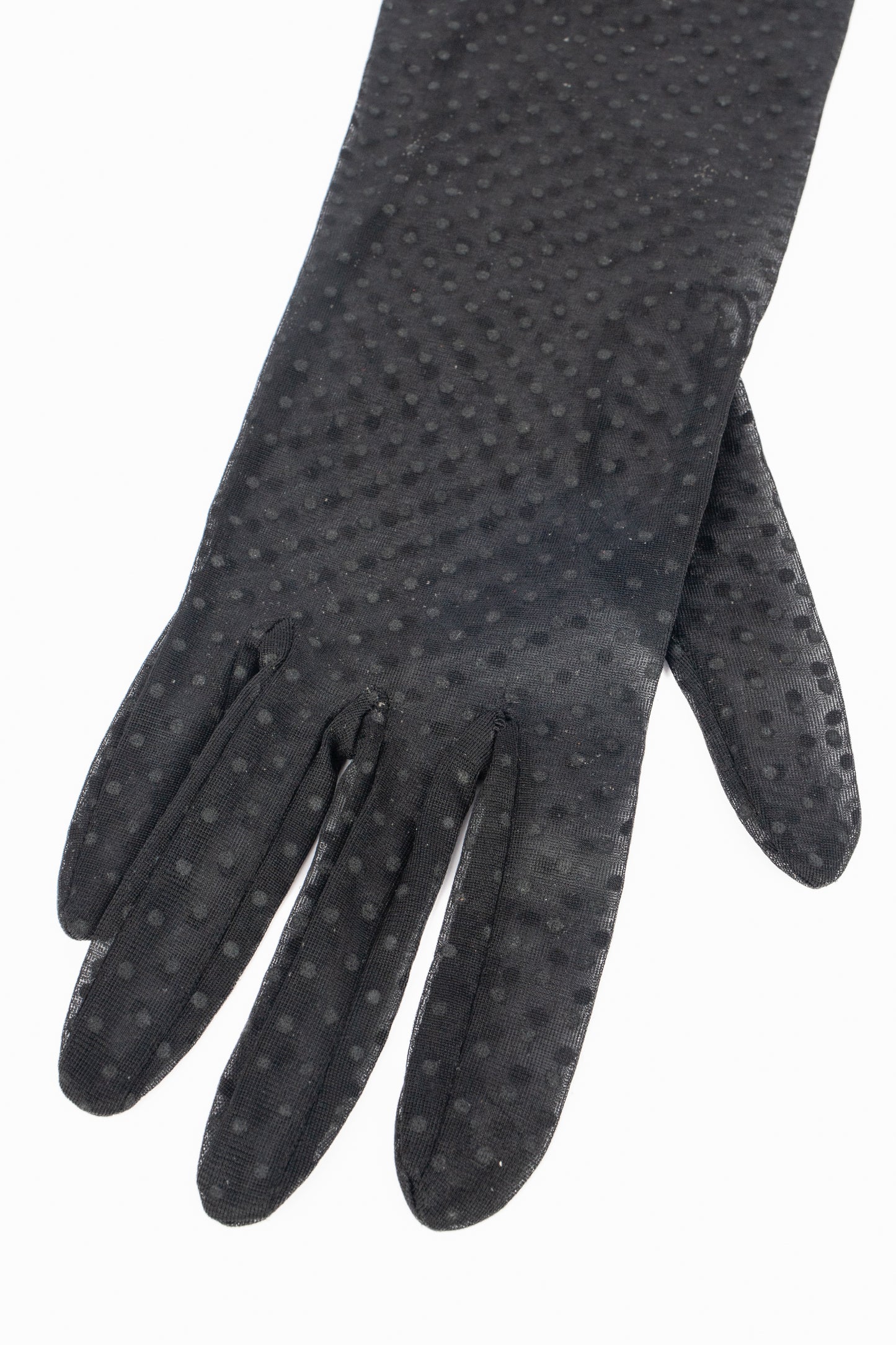 Gants noir à pois