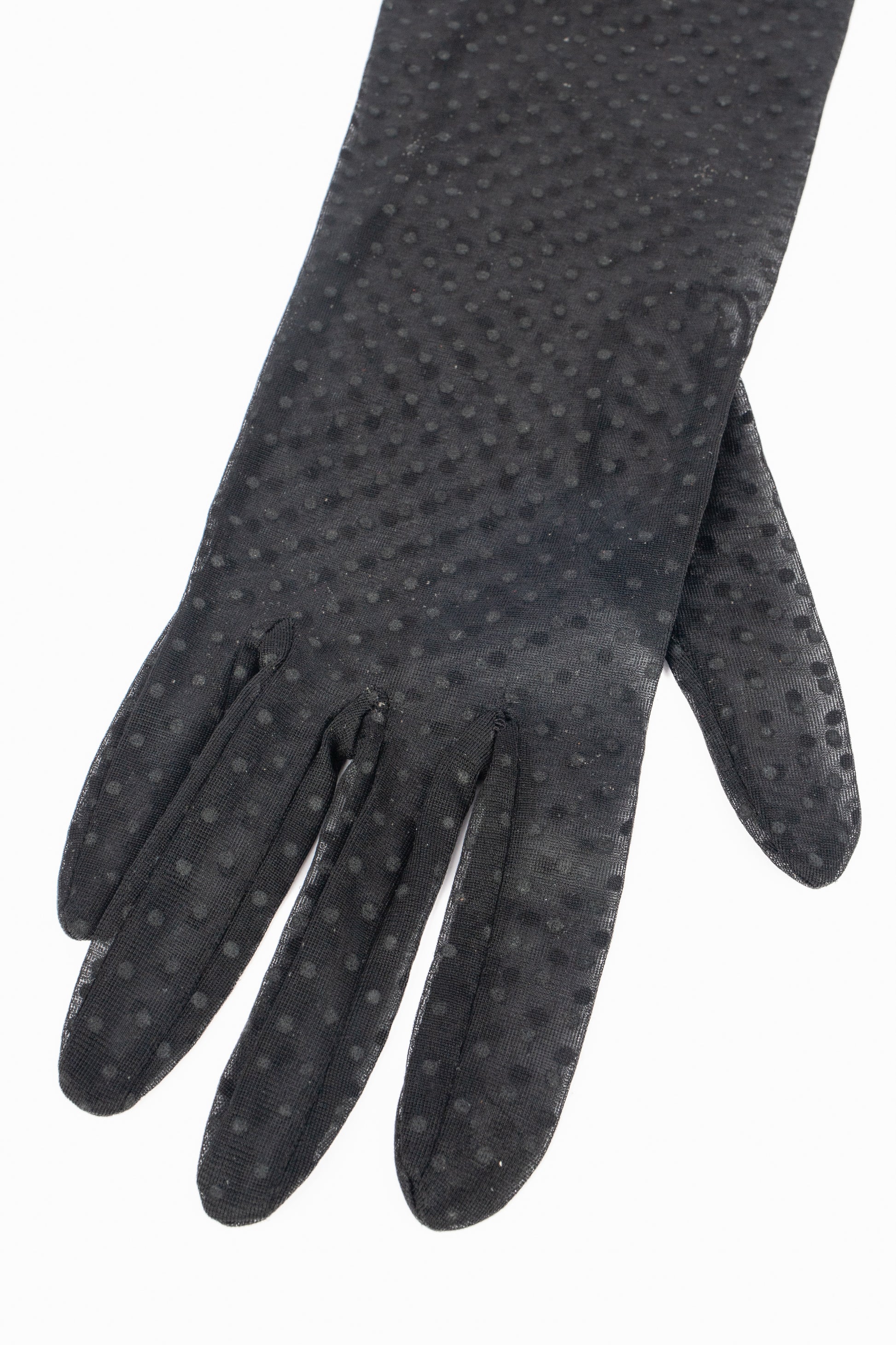Gants noir à pois