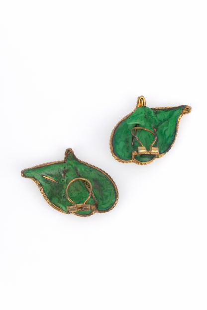 Boucles d'oreilles feuilles Gripoix