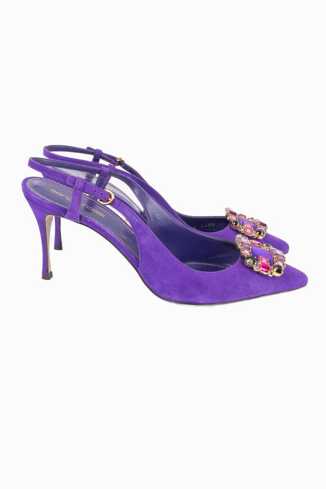 ♡Sergio Rossi 紫 フラットシューズ♡裏貼り済　早いもの勝ち Sergio Rossi pumps – Les Merveilles De Babellou