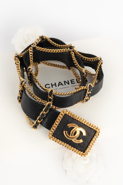 Ceinture en cuir Chanel 1980's