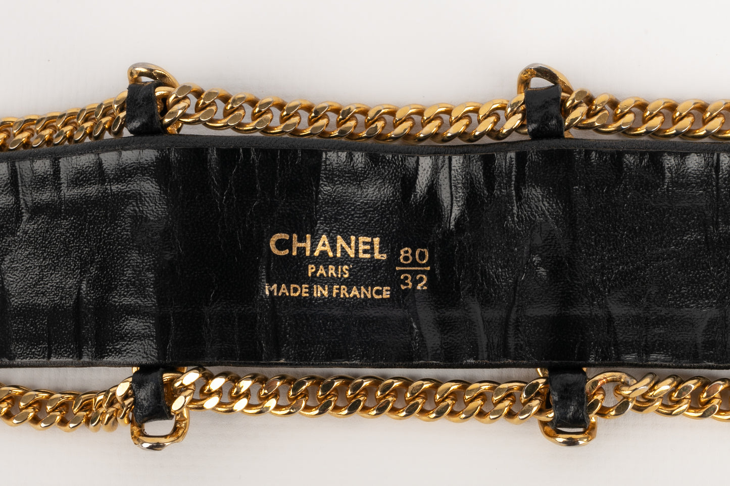 Ceinture en cuir Chanel 1980's