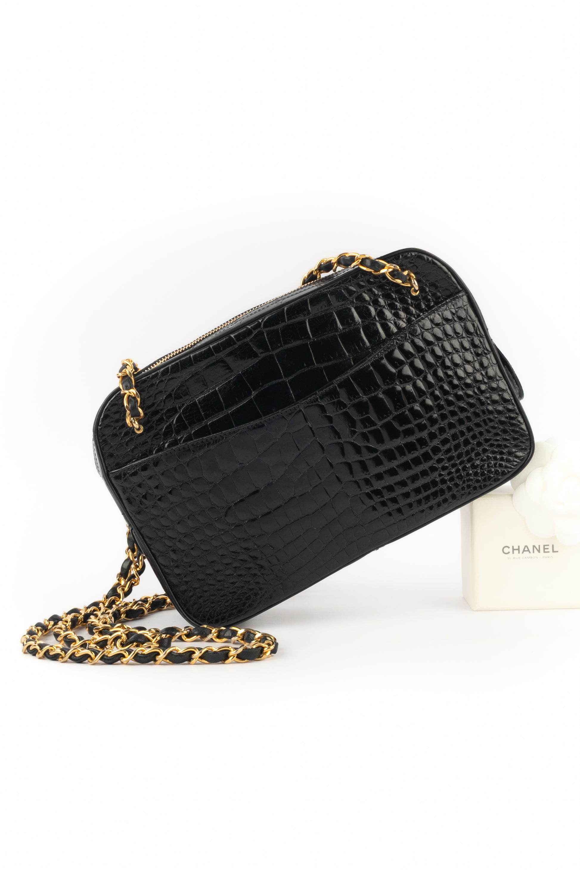 Sac caméra en crocodile Chanel