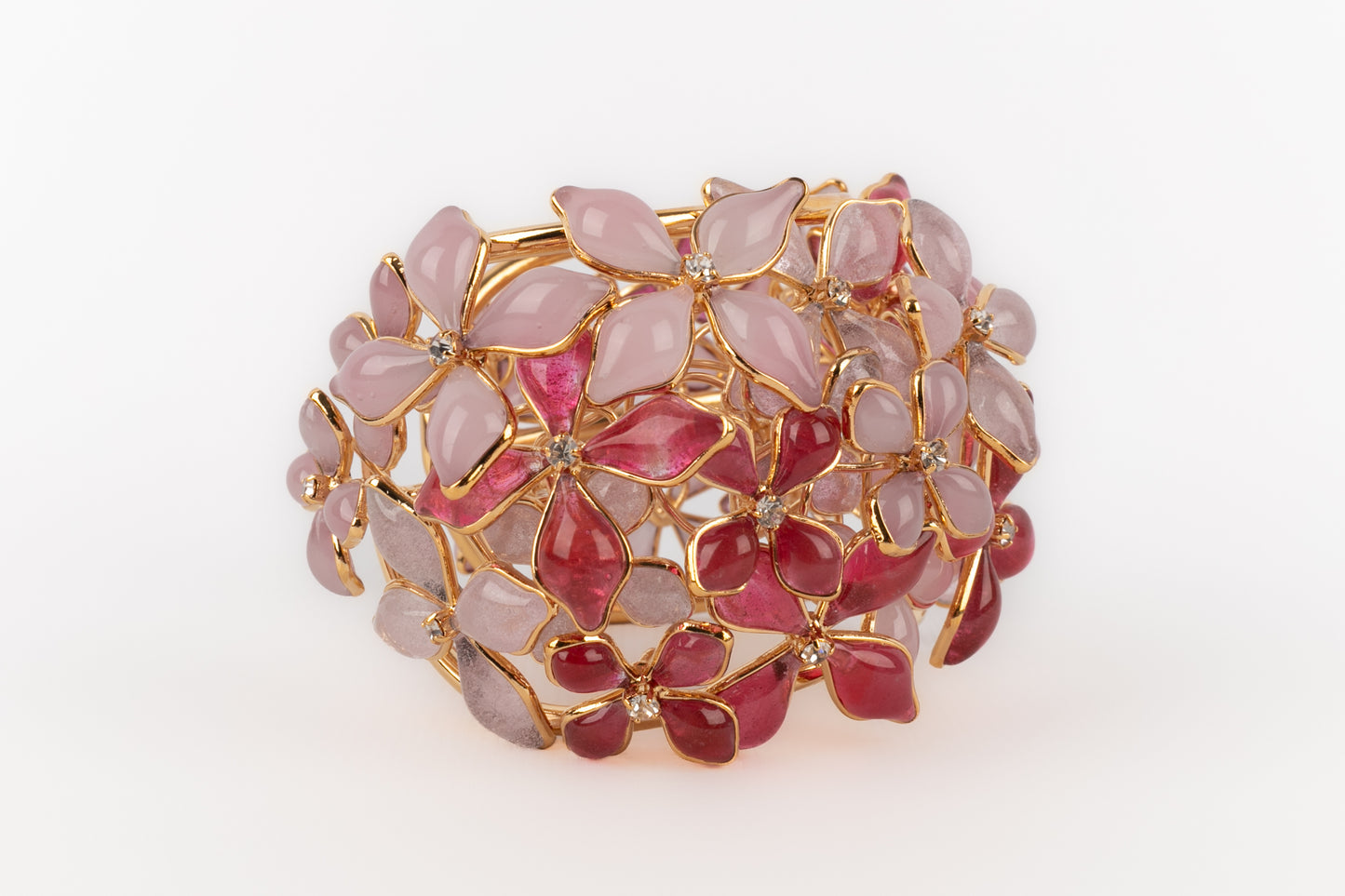 Bracelet de fleurs roses Augustine