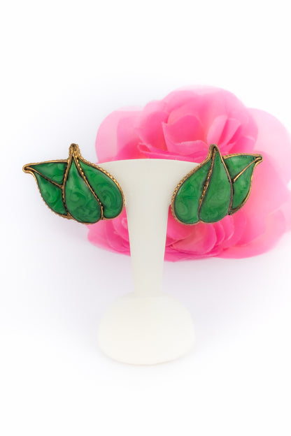 Boucles d'oreilles feuilles Gripoix
