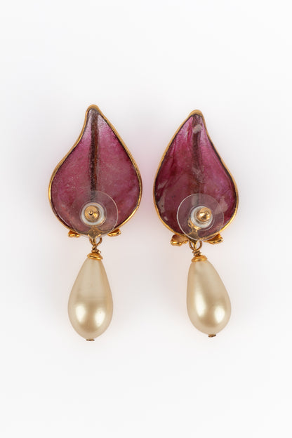 Boucles d'oreilles roses Augustine