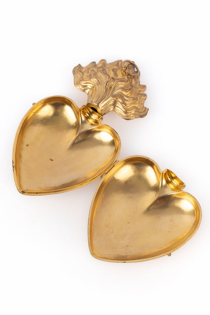 Ex-voto coeur en métal doré 