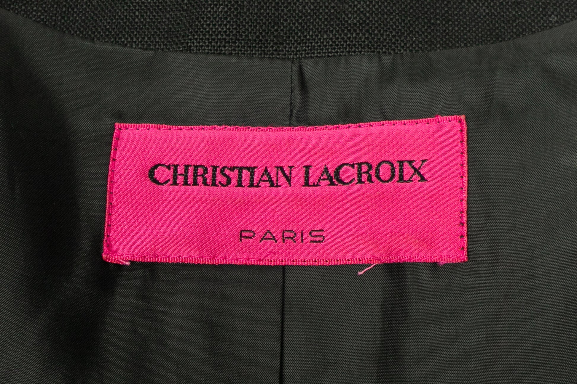 Veste en lin noir Christian Lacroix 1990's