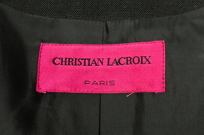 Veste en lin noir Christian Lacroix 1990's